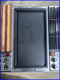 VINTAGE 47 JENNAIR ELECTRIC COOKTOP GLASS RANGE With CAST IRON GRILL & DOWNDRAFT